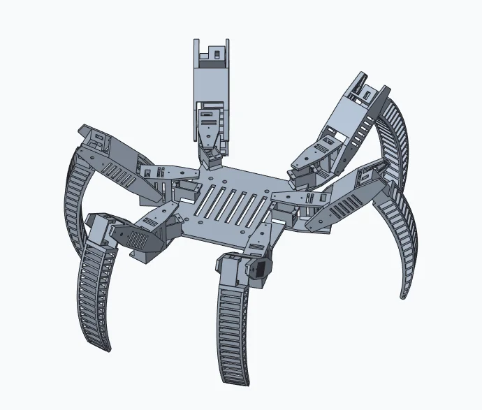 3D model of a robotic mechanism with articulated components
